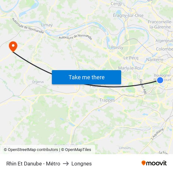 Rhin Et Danube - Métro to Longnes map