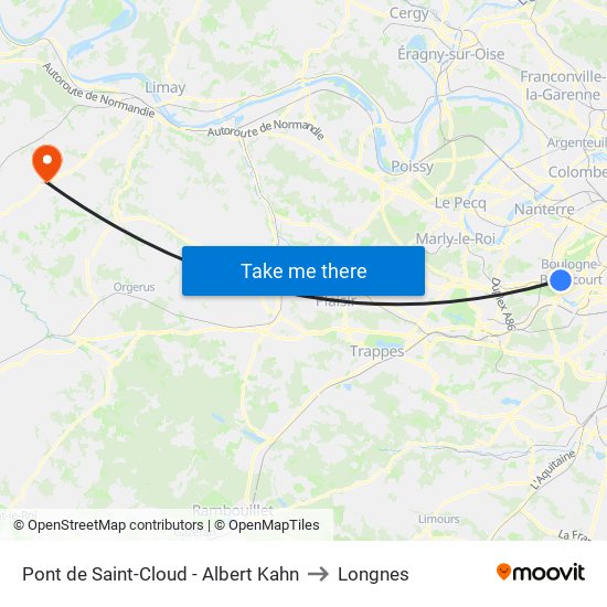 Pont de Saint-Cloud - Albert Kahn to Longnes map