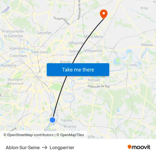 Ablon-Sur-Seine to Longperrier map