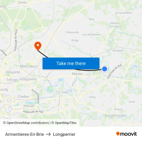 Armentieres-En-Brie to Longperrier map