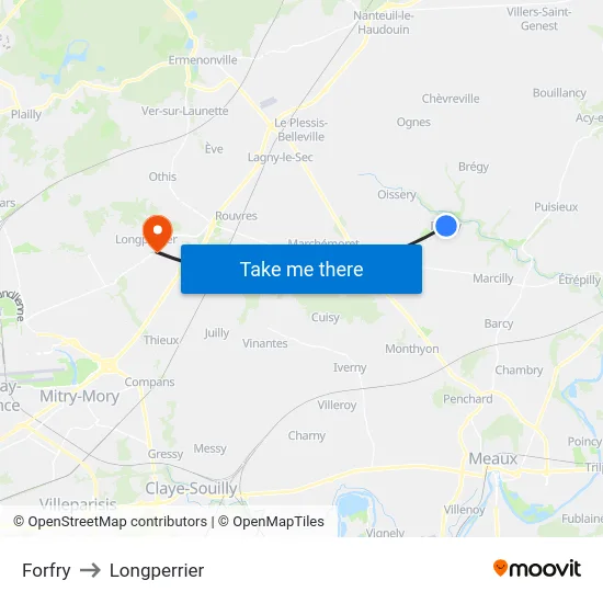 Forfry to Longperrier map