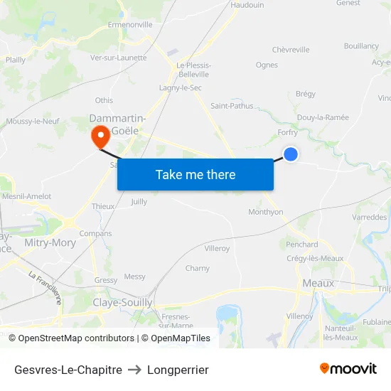 Gesvres-Le-Chapitre to Longperrier map