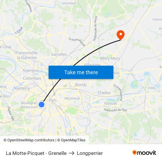 La Motte-Picquet - Grenelle to Longperrier map