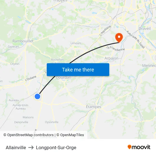 Allainville to Longpont-Sur-Orge map