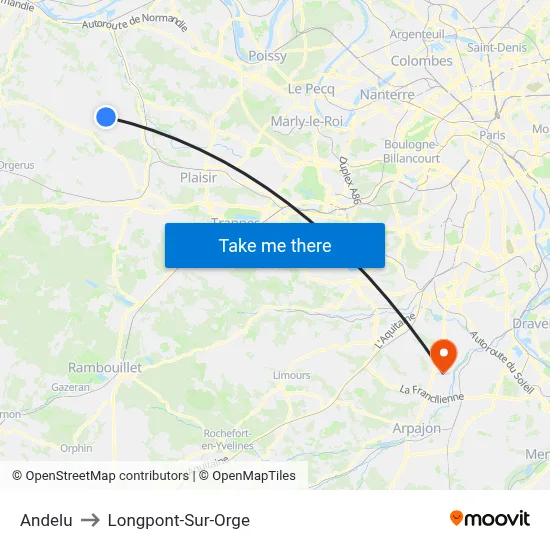Andelu to Longpont-Sur-Orge map