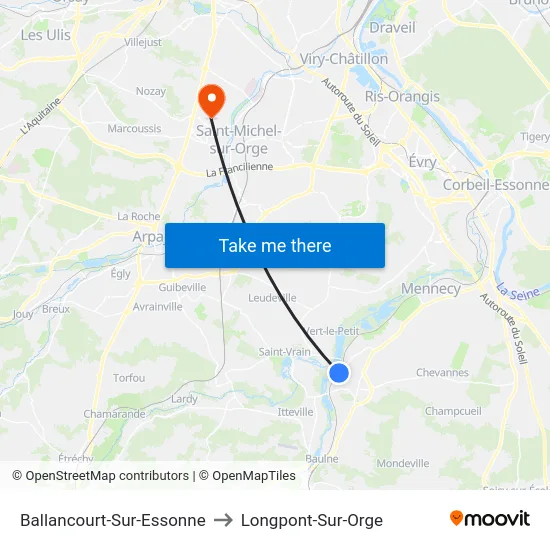 Ballancourt-Sur-Essonne to Longpont-Sur-Orge map