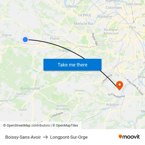 Boissy-Sans-Avoir to Longpont-Sur-Orge map