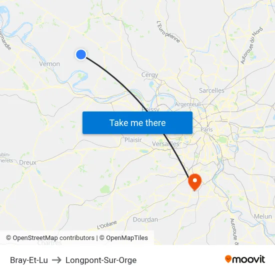 Bray-Et-Lu to Longpont-Sur-Orge map