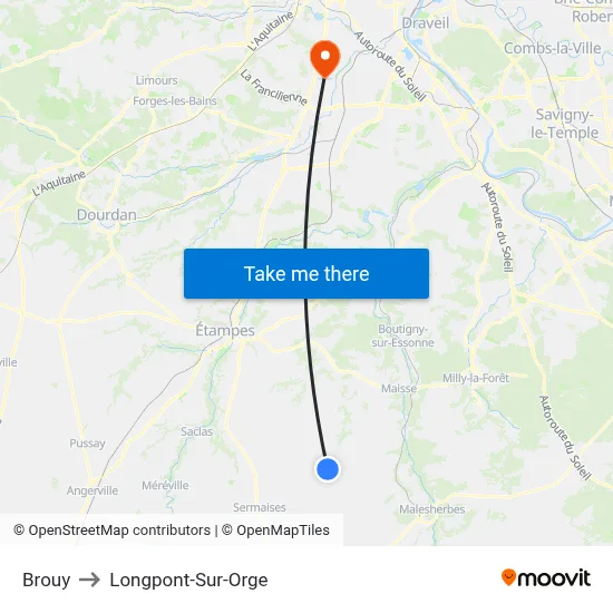 Brouy to Longpont-Sur-Orge map