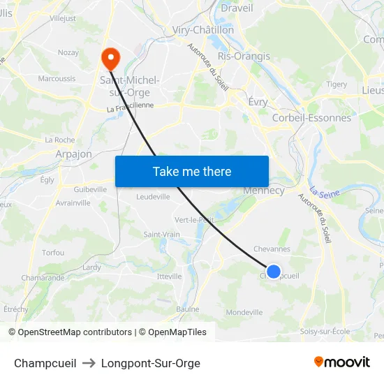 Champcueil to Longpont-Sur-Orge map