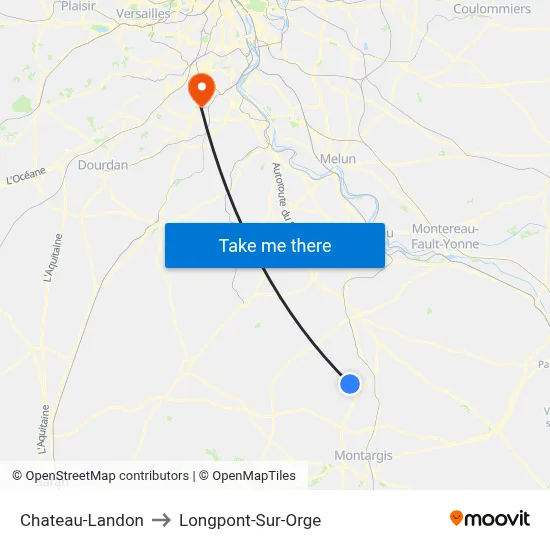 Chateau-Landon to Longpont-Sur-Orge map