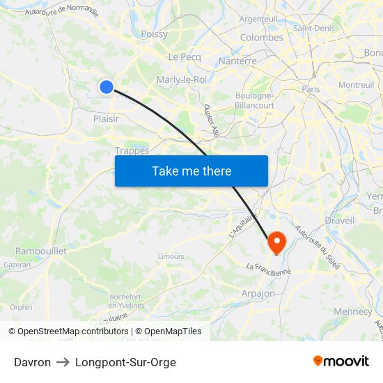 Davron to Longpont-Sur-Orge map