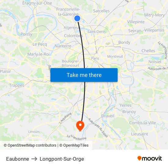 Eaubonne to Longpont-Sur-Orge map