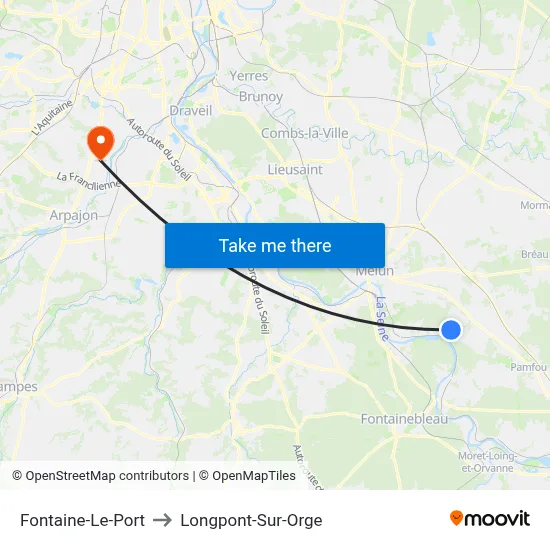 Fontaine-Le-Port to Longpont-Sur-Orge map