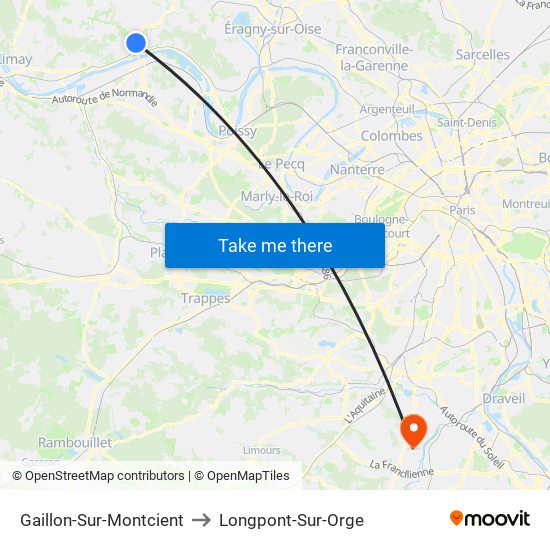 Gaillon-Sur-Montcient to Longpont-Sur-Orge map