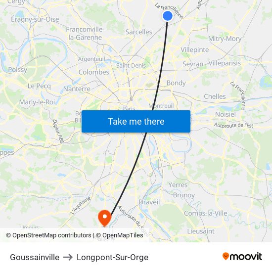 Goussainville to Longpont-Sur-Orge map
