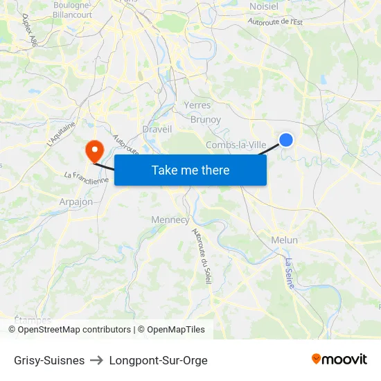 Grisy-Suisnes to Longpont-Sur-Orge map