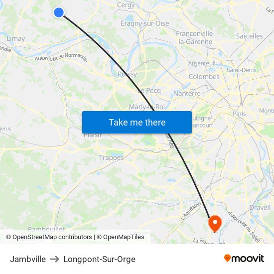 Jambville to Longpont-Sur-Orge map