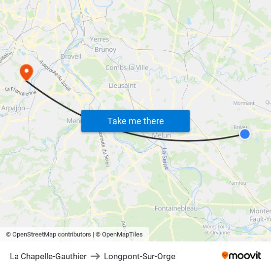 La Chapelle-Gauthier to Longpont-Sur-Orge map