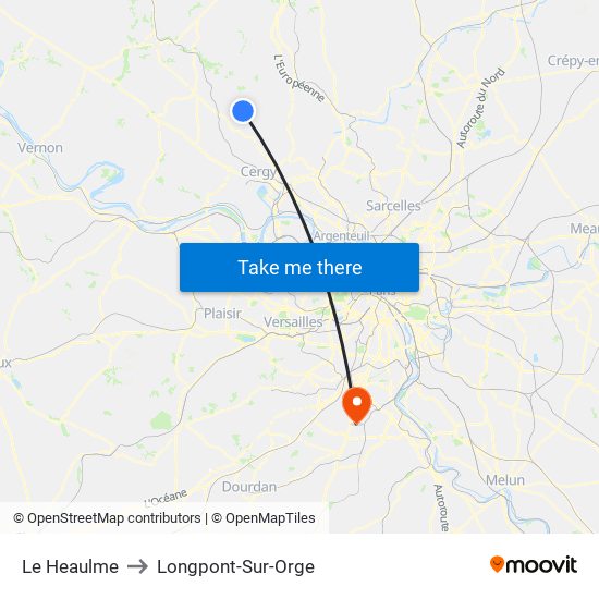 Le Heaulme to Longpont-Sur-Orge map