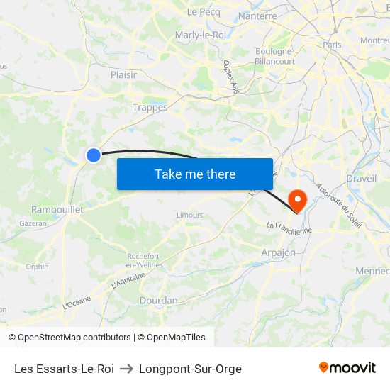Les Essarts-Le-Roi to Longpont-Sur-Orge map