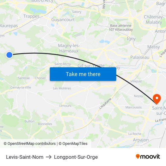 Levis-Saint-Nom to Longpont-Sur-Orge map