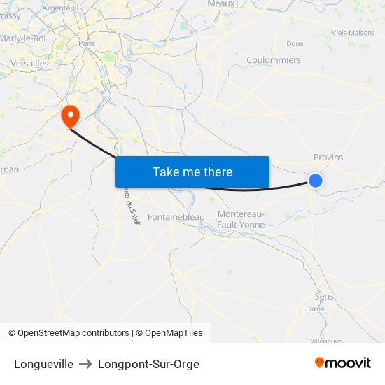 Longueville to Longpont-Sur-Orge map