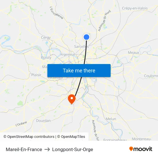 Mareil-En-France to Longpont-Sur-Orge map