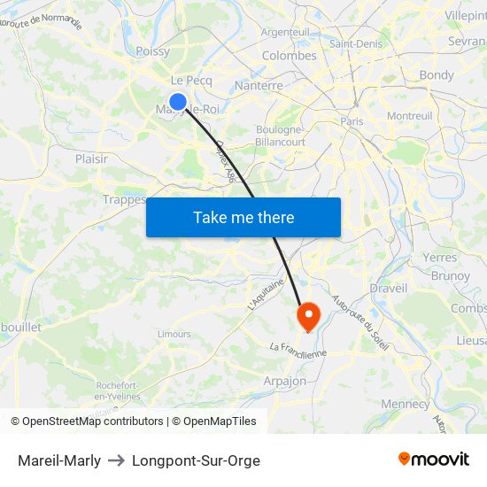 Mareil-Marly to Longpont-Sur-Orge map