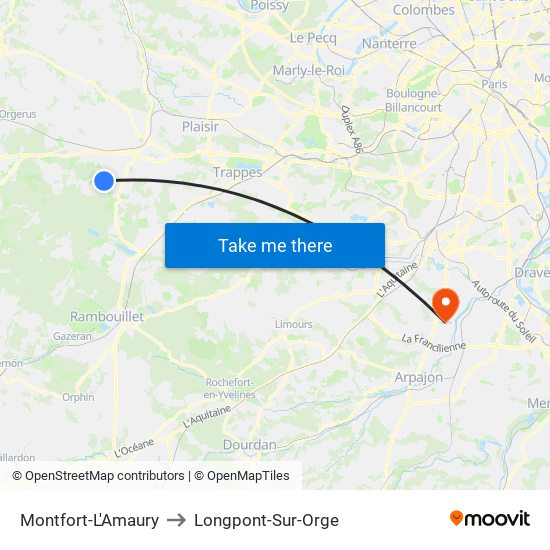 Montfort-L'Amaury to Longpont-Sur-Orge map