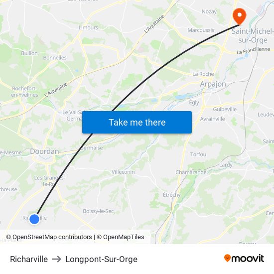 Richarville to Longpont-Sur-Orge map
