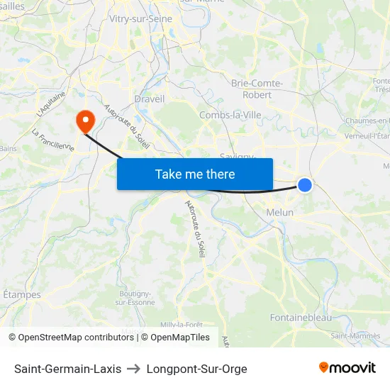 Saint-Germain-Laxis to Longpont-Sur-Orge map