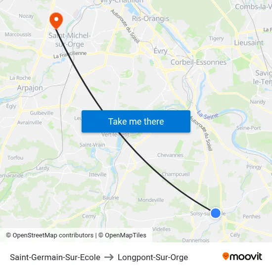 Saint-Germain-Sur-Ecole to Longpont-Sur-Orge map