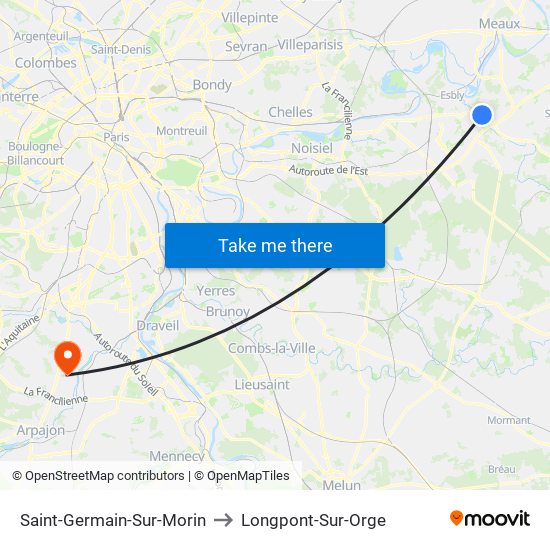 Saint-Germain-Sur-Morin to Longpont-Sur-Orge map