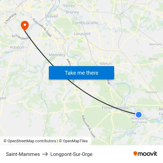 Saint-Mammes to Longpont-Sur-Orge map
