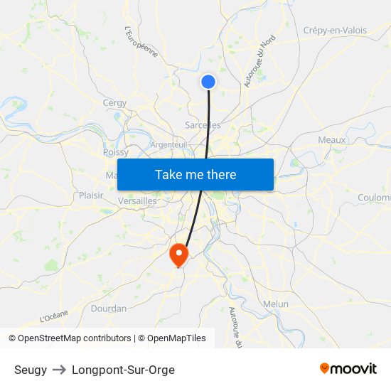 Seugy to Longpont-Sur-Orge map