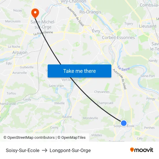 Soisy-Sur-Ecole to Longpont-Sur-Orge map