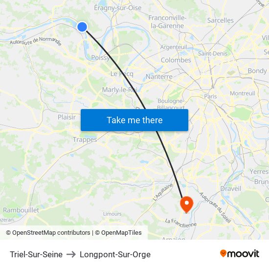 Triel-Sur-Seine to Longpont-Sur-Orge map