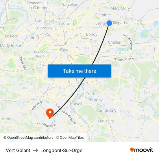 Vert Galant to Longpont-Sur-Orge map