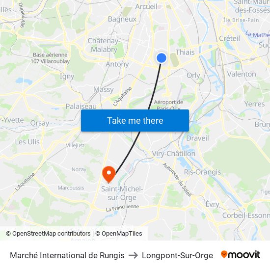 Marché International de Rungis to Longpont-Sur-Orge map