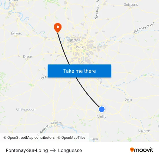 Fontenay-Sur-Loing to Longuesse map