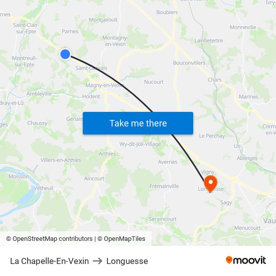 La Chapelle-En-Vexin to Longuesse map