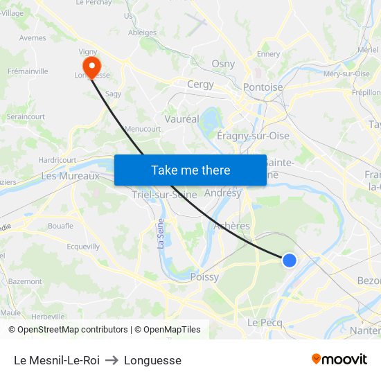 Le Mesnil-Le-Roi to Longuesse map