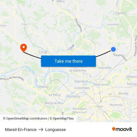 Mareil-En-France to Longuesse map