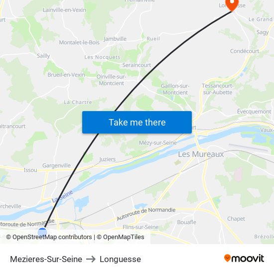 Mezieres-Sur-Seine to Longuesse map