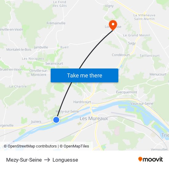 Mezy-Sur-Seine to Longuesse map
