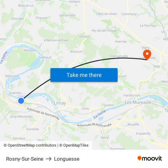 Rosny-Sur-Seine to Longuesse map