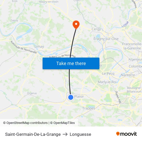 Saint-Germain-De-La-Grange to Longuesse map