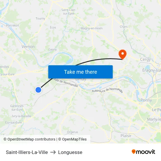 Saint-Illiers-La-Ville to Longuesse map