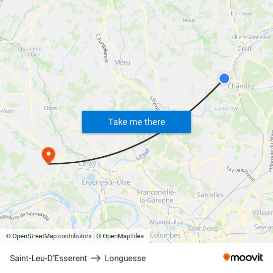 Saint-Leu-D'Esserent to Longuesse map
